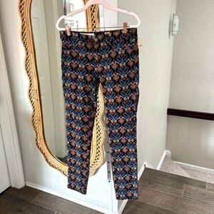 Anthropologie / Pilcro Patterned Skinny Corduroy Pants Jewel Tone